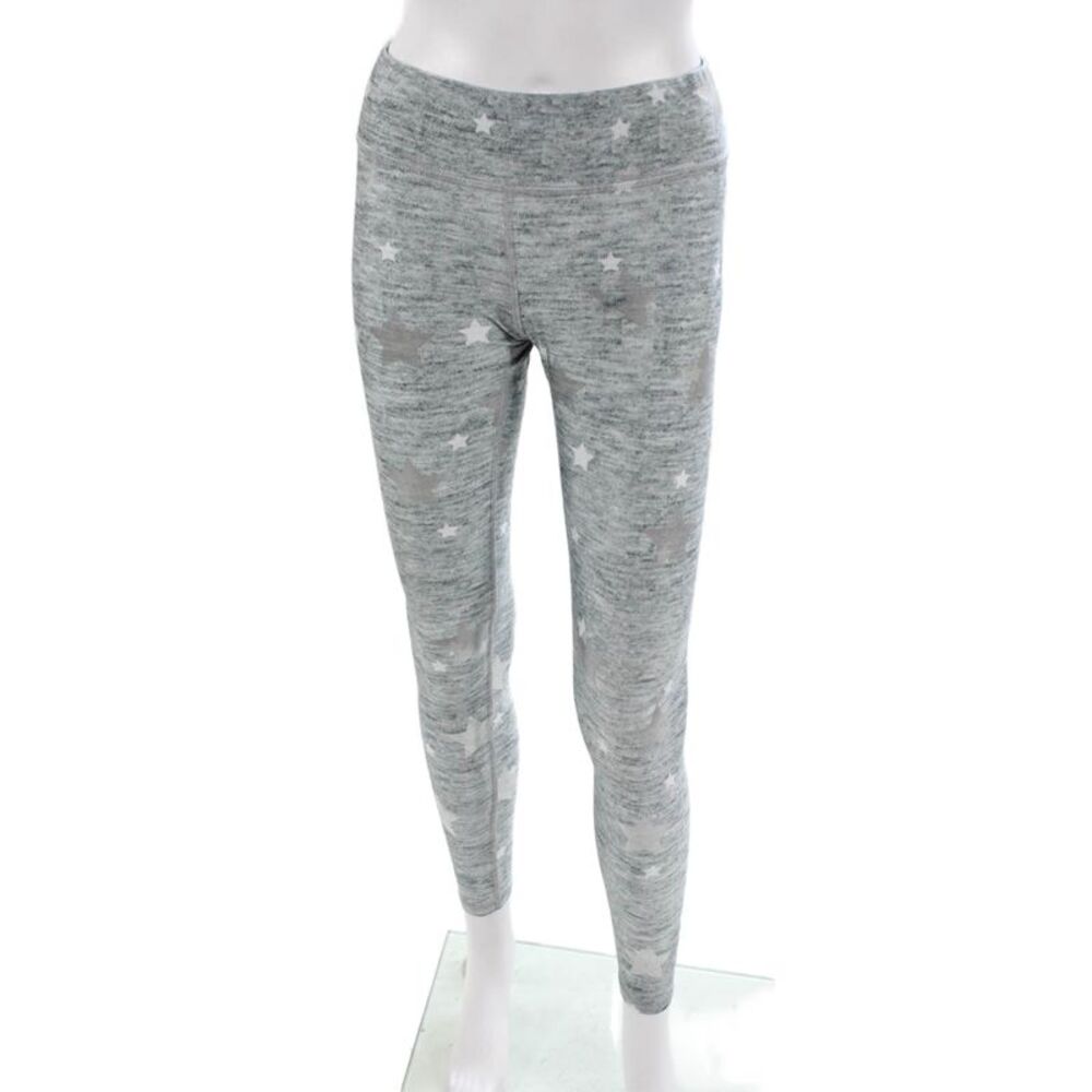 Terez Women Ankle Leggings Gray Polyester Geometric Pull On Size S